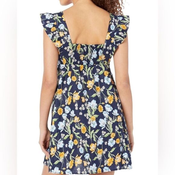 Draper James Maddie Babydoll Spring Blooms Floral Linen Smocked Dress. Small.NEW - Picture 3 of 10